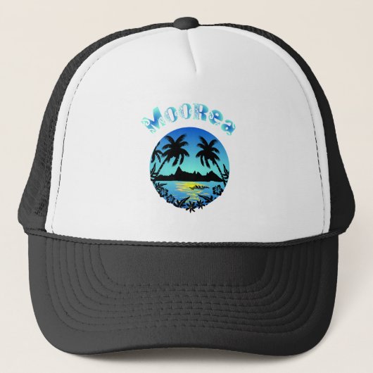 MOOREA (blauw) Trucker Pet (Voorkant)