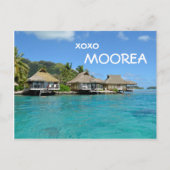 Moorea bungalows with text: 'xoxo Moorea' postcard Briefkaart (Voorkant)