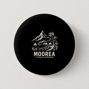 Moorea Eiland Frans-Polynesië Strandvakantie Ronde Button 5,7 Cm