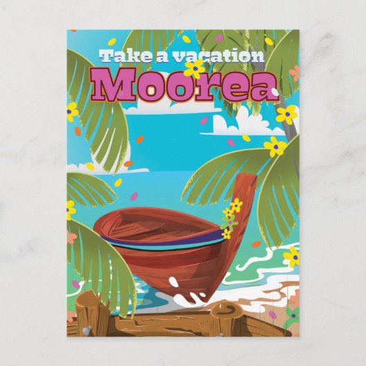 Moorea French Polynesia Holiday reisposter Briefkaart (Voorkant)