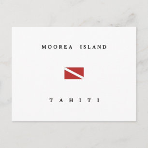 Moorea Island Tahiti Scuba Dive Flag Briefkaart
