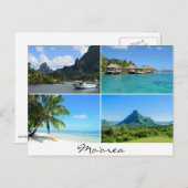 Moorea landscapes collage text briefkaart (Voorkant / Achterkant)
