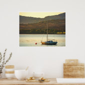 Moored Sailboat at Sunset (Kenmare Bay) Poster (Keuken)