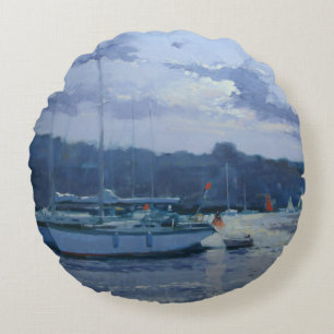 Moored yachts late namiddag rond kussen