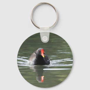 Moorhen en reflectie sleutelhanger