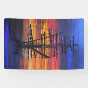 Mooring bij zonsopgang spandoek