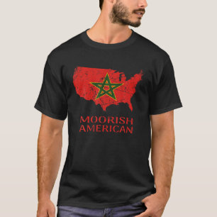 Moorish American Retro Proud Moorish Moroccan Flag T-shirt