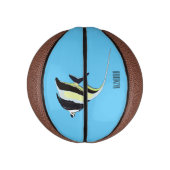 Moorish idol fish cartoon illustration basketbal (Verticaal)