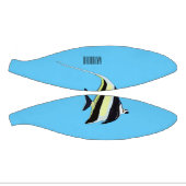 Moorish idol fish cartoon illustration basketbal (Panelen)