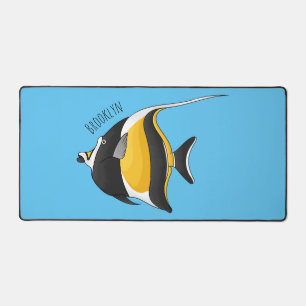 Moorish idol fish cartoon illustration bureaumat