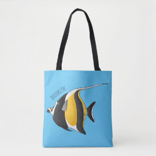 Moorish idol fish cartoon illustration draagtas