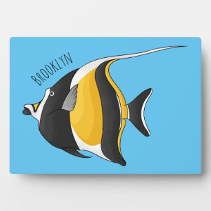 Moorish idol fish cartoon illustration fotoplaat