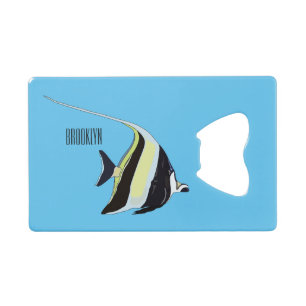Moorish idol fish cartoon illustration kredietkaart flessenopener