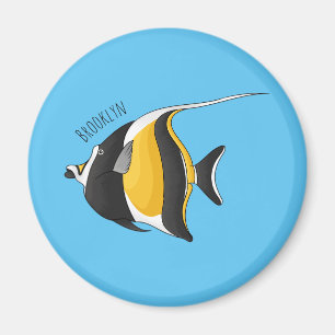 Moorish idol fish cartoon illustration magneet