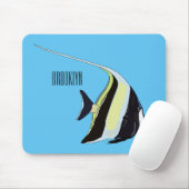 Moorish idol fish cartoon illustration muismat (Met muis)