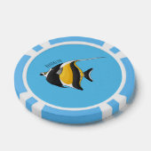 Moorish idol fish cartoon illustration poker chips (Enkel)