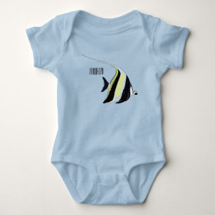 Moorish idol fish cartoon illustration romper