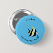 Moorish idol fish cartoon illustration ronde button 5,7 cm (Voorkant /achterkant)