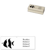 Moorish idol fish cartoon illustration 	rubberstempel (Gestempeld)