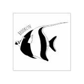 Moorish idol fish cartoon illustration 	rubberstempel (Afrduk)