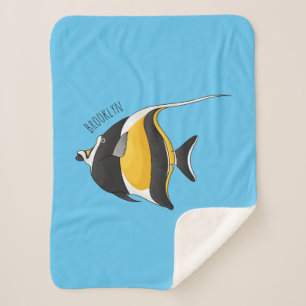 Moorish idol fish cartoon illustration sherpa deken