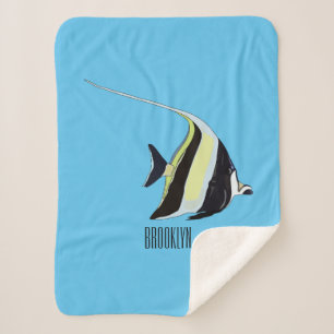 Moorish idol fish cartoon illustration sherpa deken