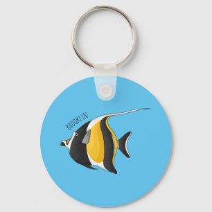 Moorish idol fish cartoon illustration sleutelhanger