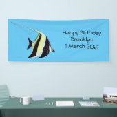 Moorish idol fish cartoon illustration spandoek (Beurs)