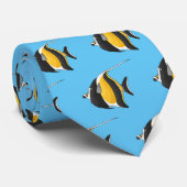 Moorish idol fish cartoon illustration stropdas (Opgerold)