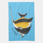 Moorish idol fish cartoon illustration  theedoek (Verticaal)