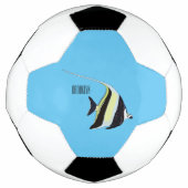 Moorish idol fish cartoon illustration voetbal (Voorkant)