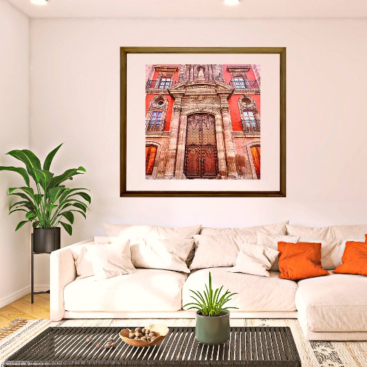 Moorish San Miguel de Allende Brown & Oranje deur Poster