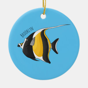 Moorse afgodvis cartoonillustratie keramisch ornament