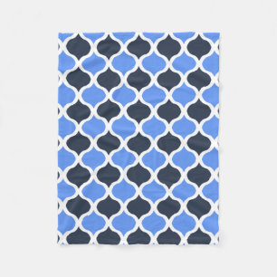 Moorse Arabesk (korenbloem en zwart) Fleece Deken