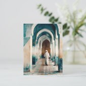 Moorse Marrakesh Blue Cream Briefkaart (Staand voorkant)