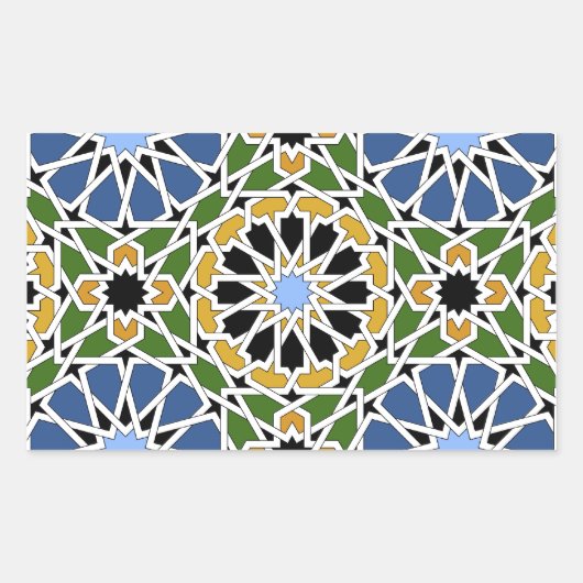 Moorse tegel Rechthoek Sticker (Voorkant)