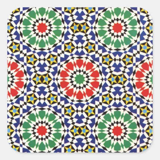 Moorse tegel Square Sticker (Voorkant)