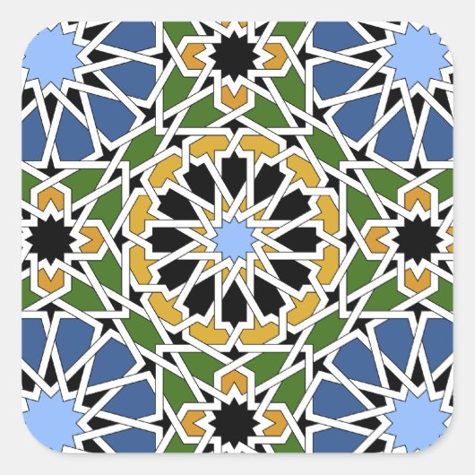 Moorse tegel Square Sticker (Voorkant)