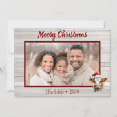 Moory Christmas Koe Foto Feestdagenkaart (Voorkant)