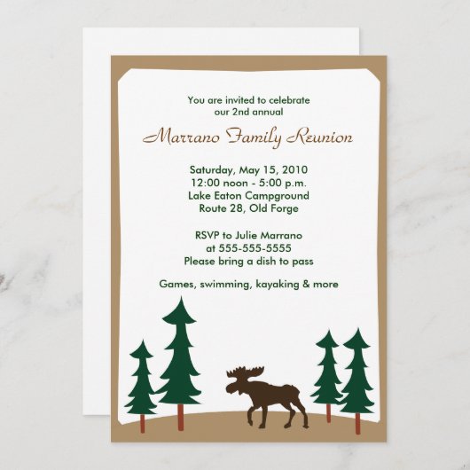 MOOSE Adirondack Lodge 5x7 Fête Invitation (Devant / Derrière)