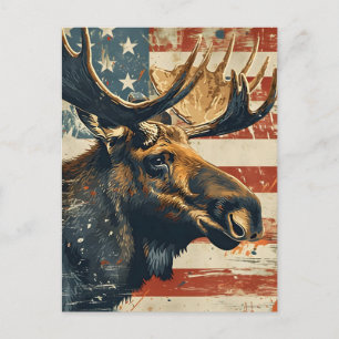 Moose Amerikaanse vlag Briefkaart