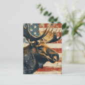 Moose Amerikaanse vlag  Briefkaart (Staand voorkant)