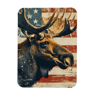 Moose Amerikaanse vlag Magneet
