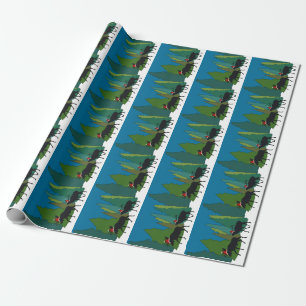 Moose and Elk in Santa Hats Wrapping Paper Cadeaupapier