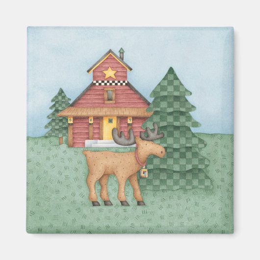 Moose at Cabin Magneet (Voorkant)
