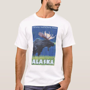 Moose at Night - Denali Nat'l Park, Alaska T-shirt
