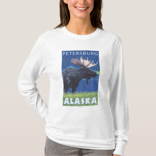 Moose at Night - Petersburg, Alaska T-shirt