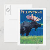 Moose at Night - West Yellowstone, Montana Briefkaart (Voorkant / Achterkant)