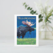 Moose at Night - West Yellowstone, Montana Briefkaart (Staand voorkant)