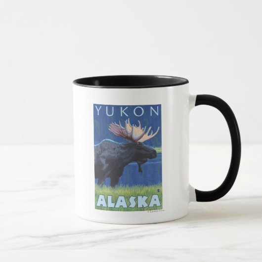 Moose at Night - Yukon, Alaska Mok (Rechts)